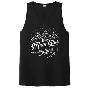 The Mountains Are Calling And I Must Go Funny Camping PosiCharge Competitor Tank