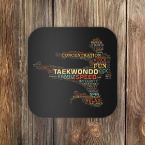 Taekwondo Martial Arts Fighter Tae Kwon Do Words Kicking Coaster