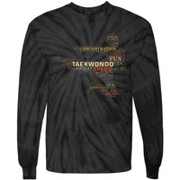 Taekwondo Martial Arts Fighter Tae Kwon Do Words Kicking Tie-Dye Long Sleeve Shirt