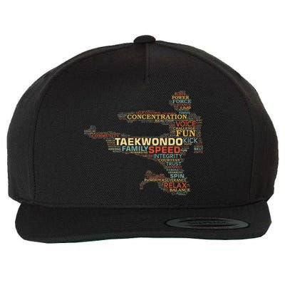 Taekwondo Martial Arts Fighter Tae Kwon Do Words Kicking Wool Snapback Cap