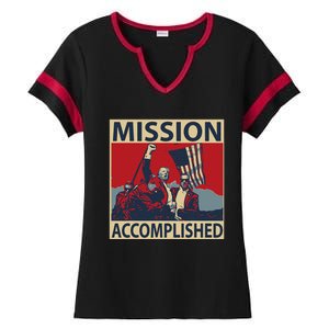 Trump Mission Accomplished Ladies Halftime Notch Neck Tee