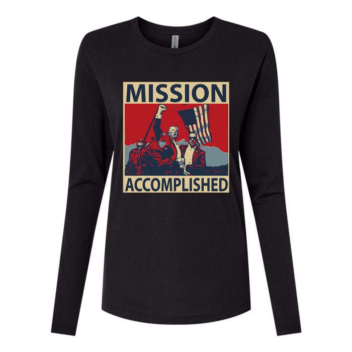 Trump Mission Accomplished Womens Cotton Relaxed Long Sleeve T-Shirt