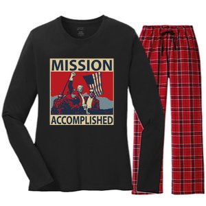 Trump Mission Accomplished Women's Long Sleeve Flannel Pajama Set 