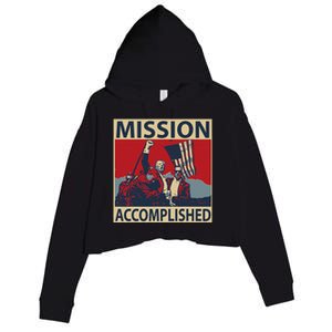 Trump Mission Accomplished Crop Fleece Hoodie