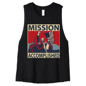 Trump Mission Accomplished Women's Racerback Cropped Tank