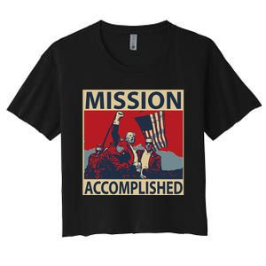 Trump Mission Accomplished Women's Crop Top Tee