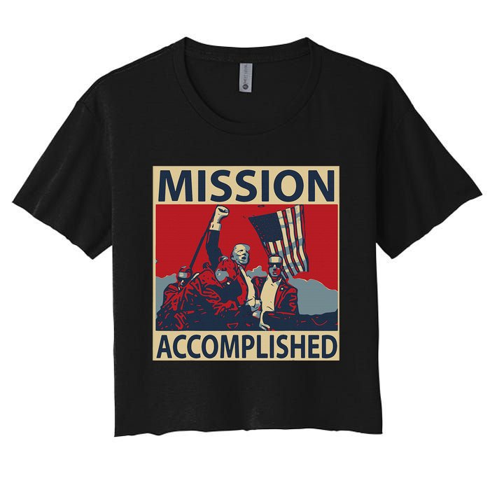 Trump Mission Accomplished Women's Crop Top Tee