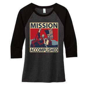 Trump Mission Accomplished Women's Tri-Blend 3/4-Sleeve Raglan Shirt