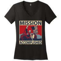 Trump Mission Accomplished Women's V-Neck T-Shirt