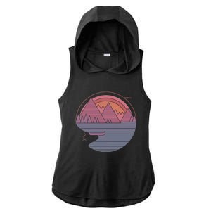 The Mountains Are Calling Ladies PosiCharge Tri-Blend Wicking Draft Hoodie Tank