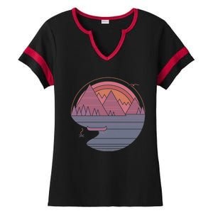 The Mountains Are Calling Ladies Halftime Notch Neck Tee