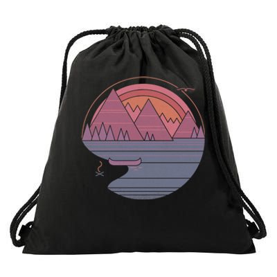 The Mountains Are Calling Drawstring Bag