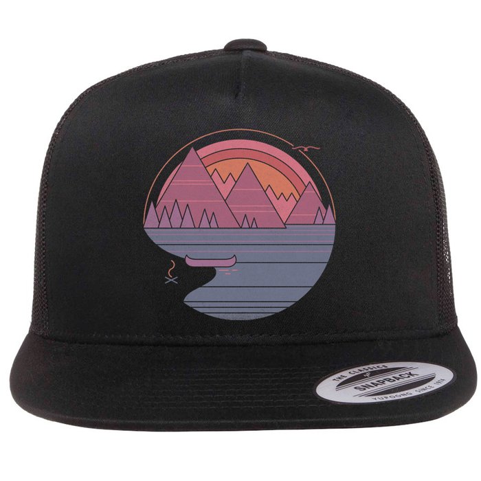 The Mountains Are Calling Flat Bill Trucker Hat