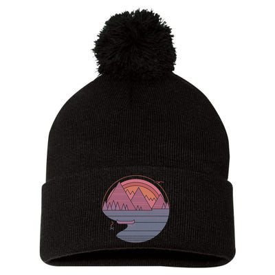 The Mountains Are Calling Pom Pom 12in Knit Beanie