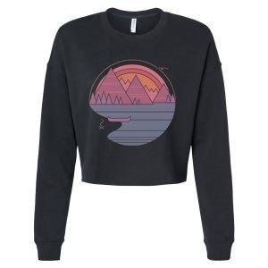 The Mountains Are Calling Cropped Pullover Crew