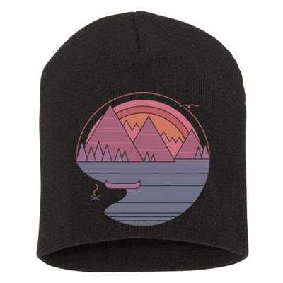 The Mountains Are Calling Short Acrylic Beanie