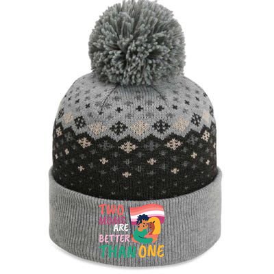 Two Moms Are Better Than One Lgbt Lesbian Couple Pride Month Gift The Baniff Cuffed Pom Beanie