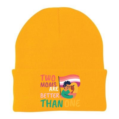 Two Moms Are Better Than One Lgbt Lesbian Couple Pride Month Gift Knit Cap Winter Beanie