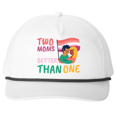 Two Moms Are Better Than One Lgbt Lesbian Couple Pride Month Gift Snapback Five-Panel Rope Hat