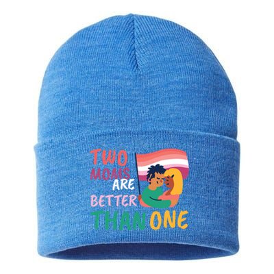 Two Moms Are Better Than One Lgbt Lesbian Couple Pride Month Gift Sustainable Knit Beanie