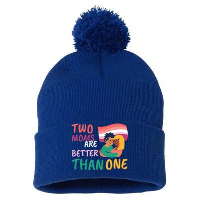 Two Moms Are Better Than One Lgbt Lesbian Couple Pride Month Gift Pom Pom 12in Knit Beanie