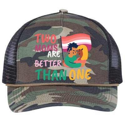 Two Moms Are Better Than One Lgbt Lesbian Couple Pride Month Gift Retro Rope Trucker Hat Cap