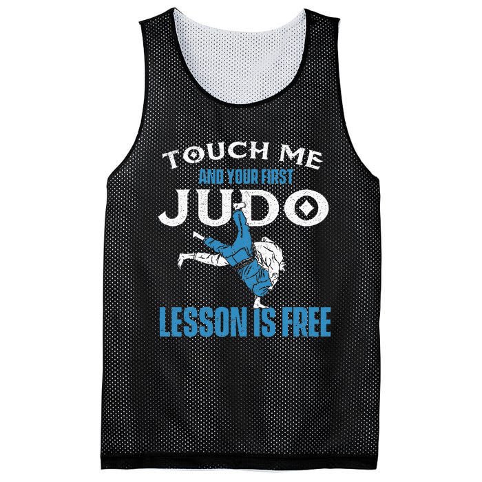 Touch Me And Your First Judo Lesson Is Free Judoka Judoist Mesh Reversible Basketball Jersey Tank