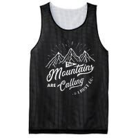 The Mountains Are Calling And I Must Go Funny Camping Mesh Reversible Basketball Jersey Tank