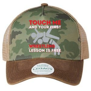 Touch Me And Your First Wrestling Lesson Is Free Wrestler Legacy Tie Dye Trucker Hat