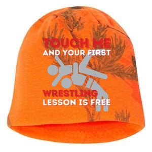 Touch Me And Your First Wrestling Lesson Is Free Wrestler Kati - Camo Knit Beanie