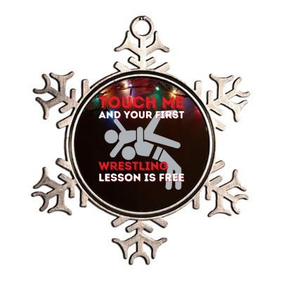 Touch Me And Your First Wrestling Lesson Is Free Wrestler Metallic Star Ornament