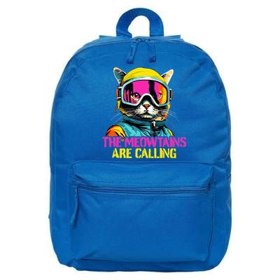 The meowtains are calling Cat Snowboard Ski  16 in Basic Backpack