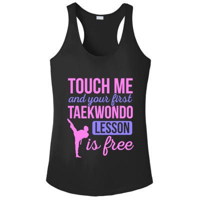 Touch Me And Your First Taekwondo Lesson Is Free Martial Art Ladies PosiCharge Competitor Racerback Tank
