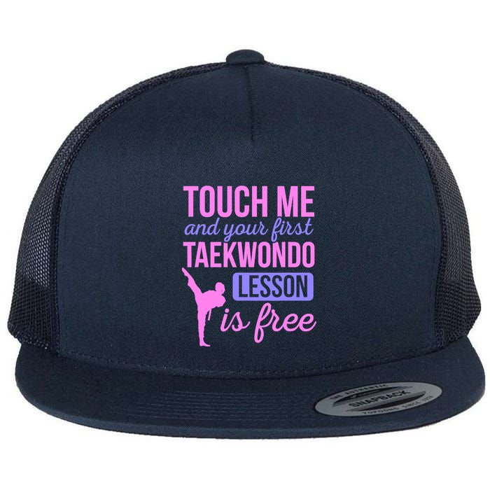 Touch Me And Your First Taekwondo Lesson Is Free Martial Art Flat Bill Trucker Hat