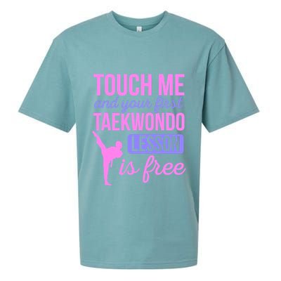 Touch Me And Your First Taekwondo Lesson Is Free Martial Art Sueded Cloud Jersey T-Shirt