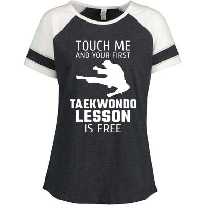 Touch Me And Your First Taekwondo Lesson Is Free Enza Ladies Jersey Colorblock Tee