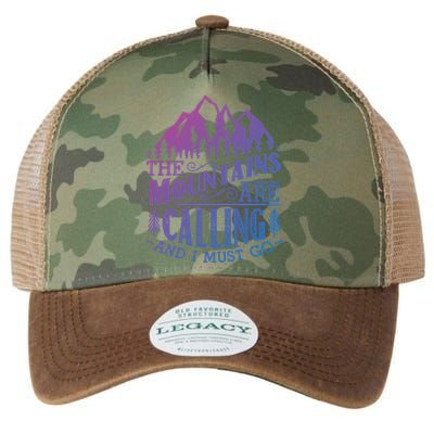 The Mountains Are Calling And I Must Go Vintage Cute Gift Legacy Tie Dye Trucker Hat