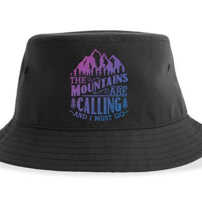 The Mountains Are Calling And I Must Go Vintage Cute Gift Sustainable Bucket Hat