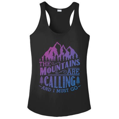The Mountains Are Calling And I Must Go Vintage Cute Gift Ladies PosiCharge Competitor Racerback Tank
