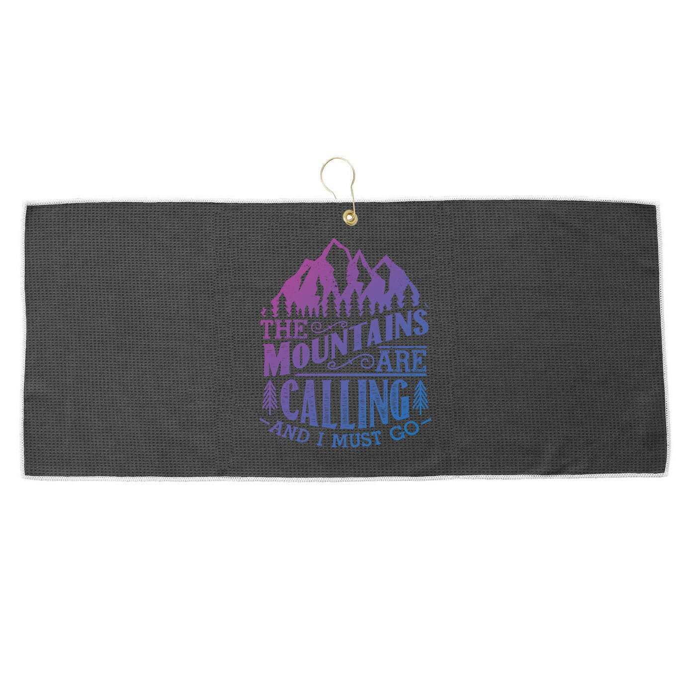 The Mountains Are Calling And I Must Go Vintage Cute Gift Large Microfiber Waffle Golf Towel