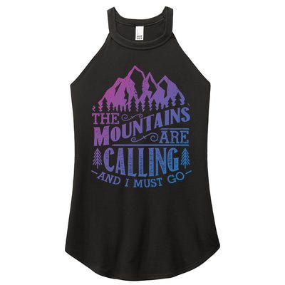 The Mountains Are Calling And I Must Go Vintage Cute Gift Women's Perfect Tri Rocker Tank