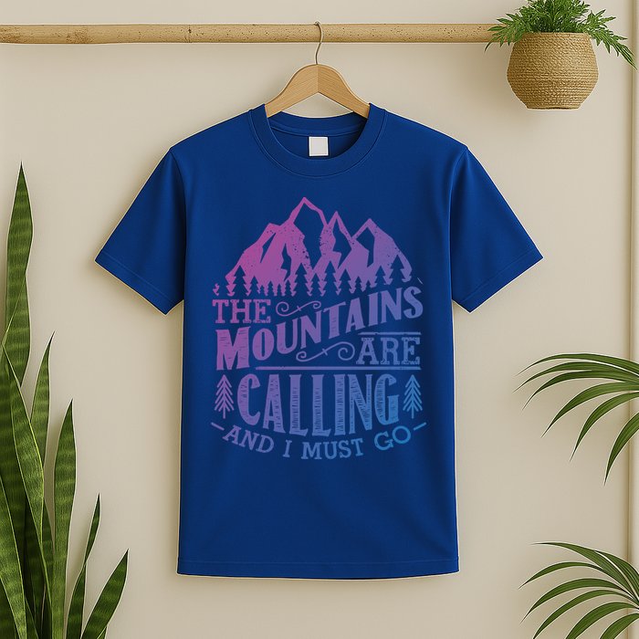 The Mountains Are Calling And I Must Go Vintage Cute Gift T-Shirt