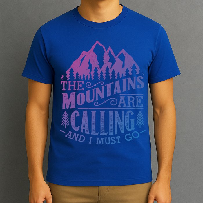 The Mountains Are Calling And I Must Go Vintage Cute Gift T-Shirt