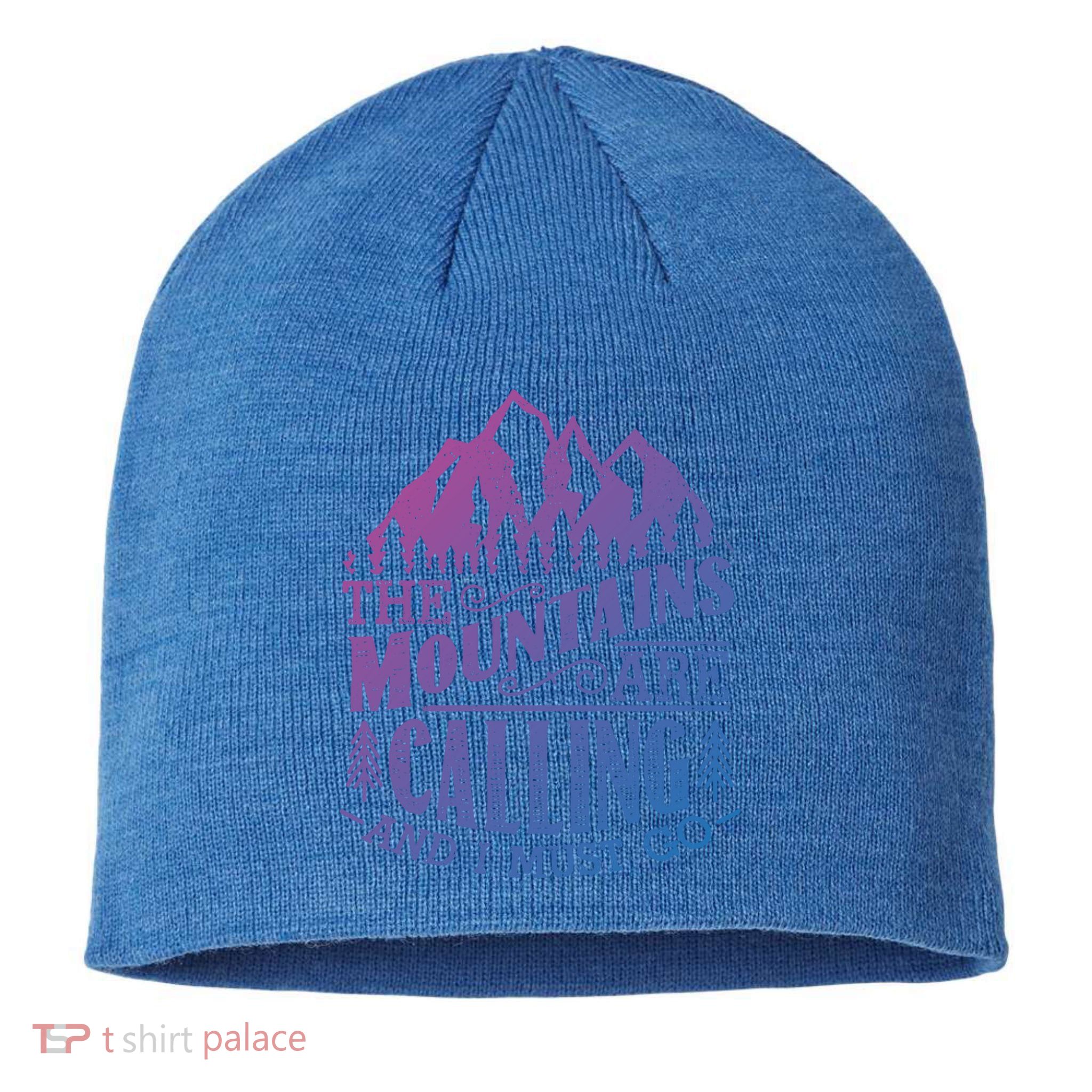 The Mountains Are Calling And I Must Go Vintage Cute Gift Sustainable Beanie
