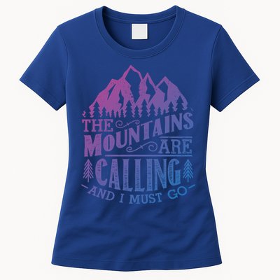 The Mountains Are Calling And I Must Go Vintage Cute Gift Womens T-Shirt
