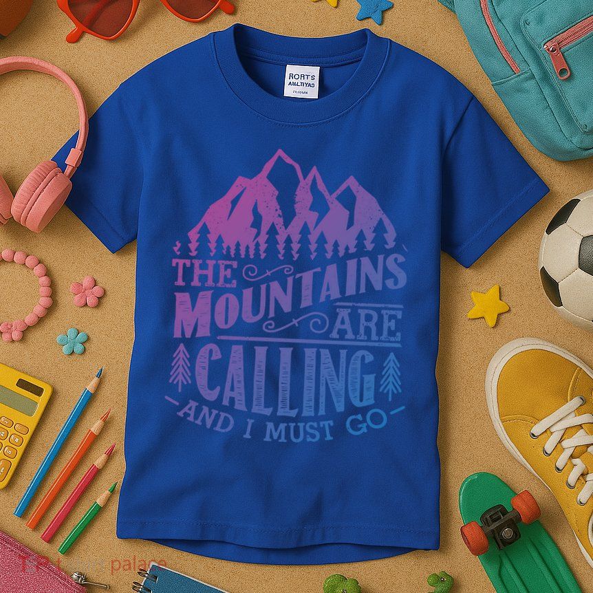 The Mountains Are Calling And I Must Go Vintage Cute Gift Kids T-Shirt