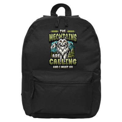 The Meowtains Are Calling And I Must Go Mountain Hiking 16 in Basic Backpack