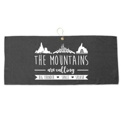 The Mountains Are Calling Big Thunder Space Splash Large Microfiber Waffle Golf Towel