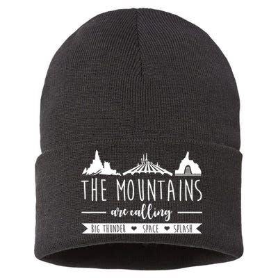 The Mountains Are Calling Big Thunder Space Splash Sustainable Knit Beanie