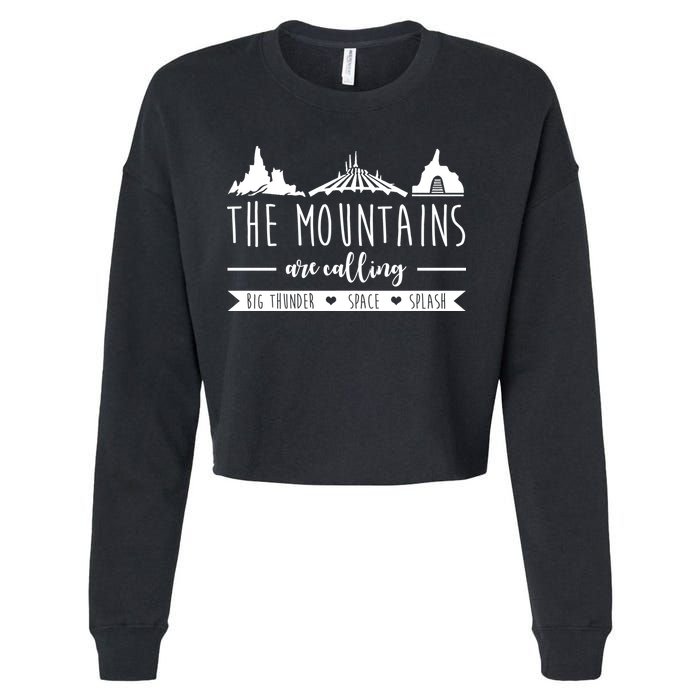 The Mountains Are Calling Big Thunder Space Splash Cropped Pullover Crew